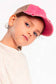 C.C Kids Washed Denim Elastic Band Crossed Pony Cap: White