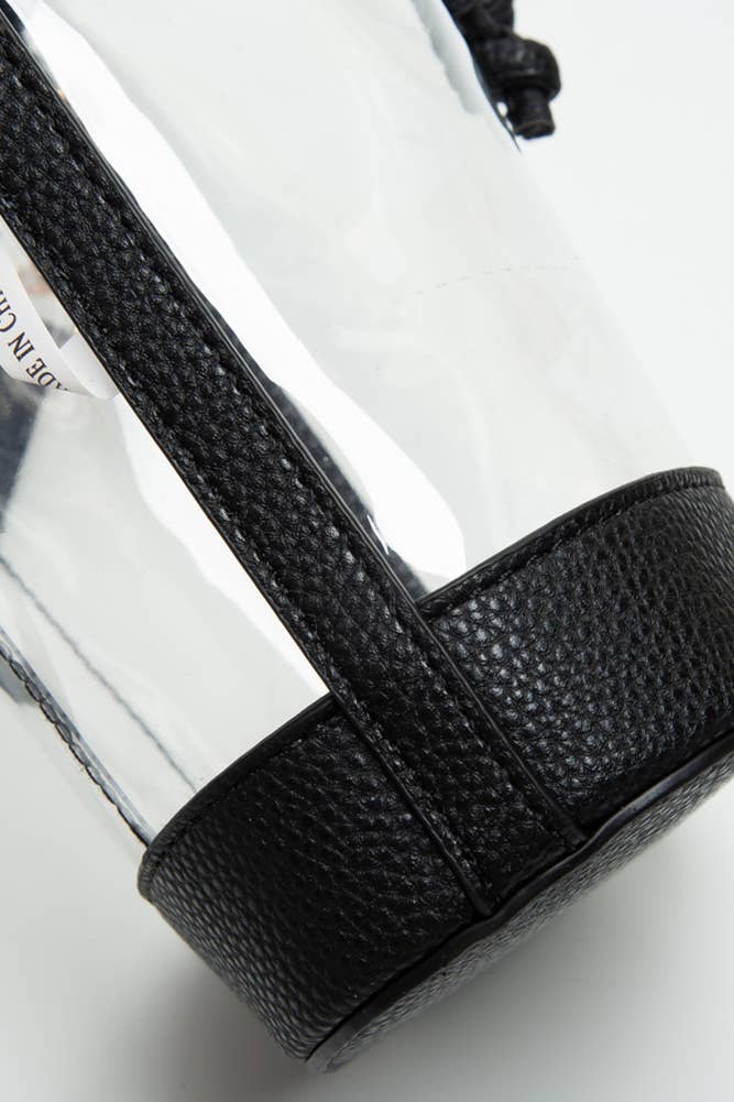 Clear Crossbody Stadium Bucket Bag: Red