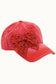 Bejeweled Bow Pearl Bling Glitz Ponytail Cap, Adjustable
: Red