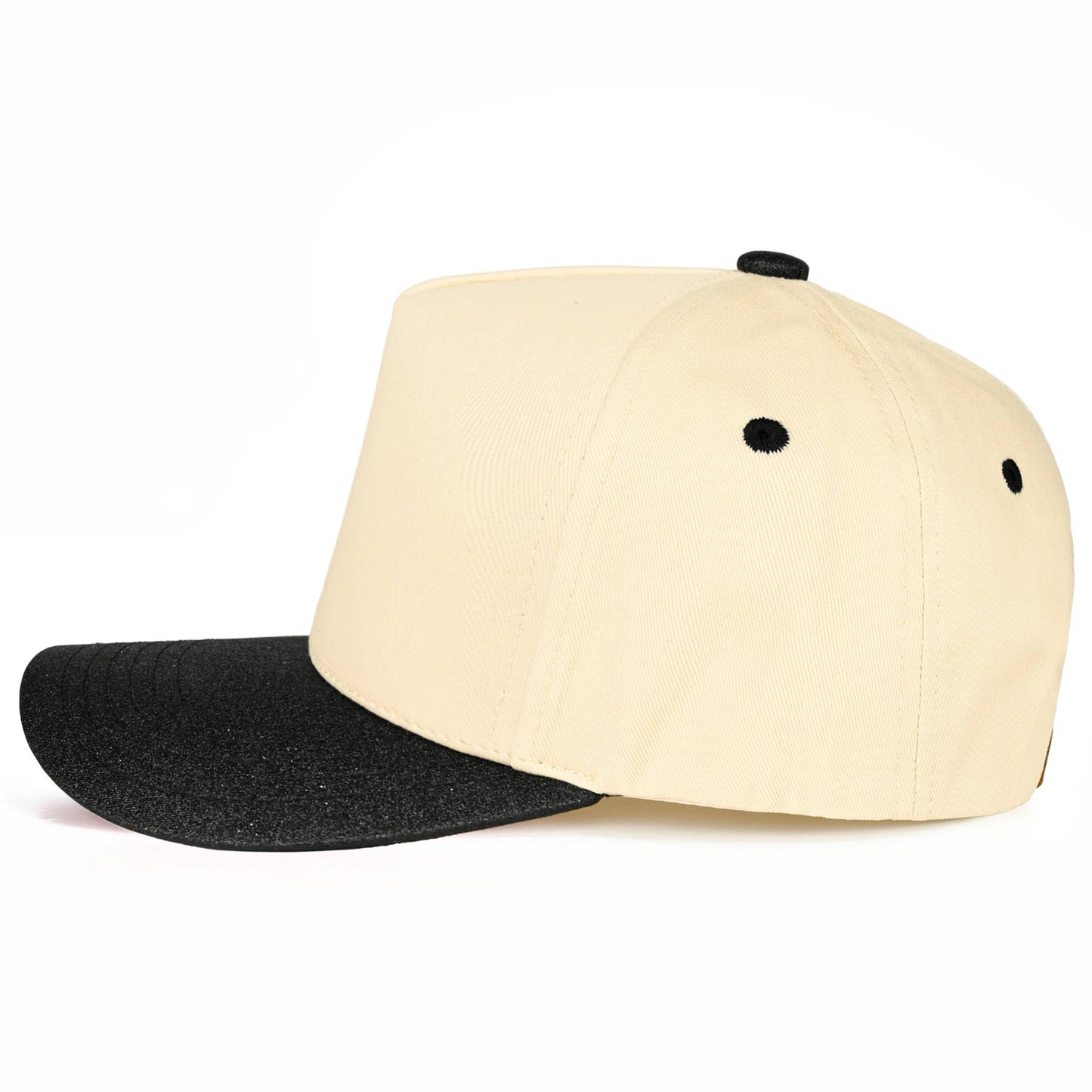 C.C Glitter Brim Two Tone Trucker Hat: Black