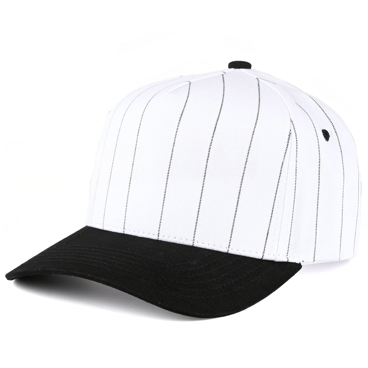 C.C Pinstripe Pain Two Tone Trucker Hat Baseball Cap: Black
