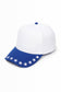 STARS Embroidered Brim Two Tone 5 Panel Cap: Red