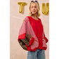 GAMEDAY THEME STRIPE MIX AND MATCH TOP: RED / M