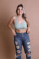 Tattoo Mesh Racerback Bralette: SAGE