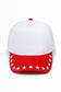 STARS Embroidered Brim Two Tone 5 Panel Cap: Red