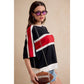 WOMEN GAMEDAY COLORBLOCK TEE: BLACK/RED