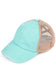 C.C Kids Washed Denim Elastic Band Crossed Pony Cap: White