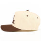 C.C HE'S FARMING Letter Embroidered Two Tone Trucker Hat: Brown