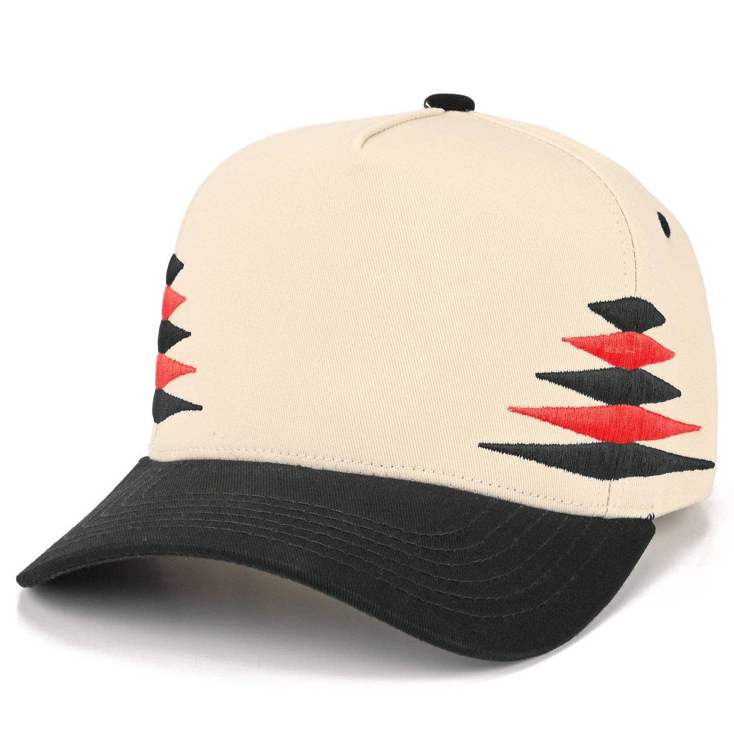 C.C Two Tone Diamond Pattern on Two Tone Trucker Hat: Red/Black