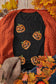 LDC Sequin Pumpkin Face Halloween T Shirt: Black / XL