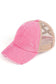 C.C Kids Washed Denim Elastic Band Crossed Pony Cap: White