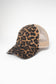 Leopard print baseball cap with mesh back: Black