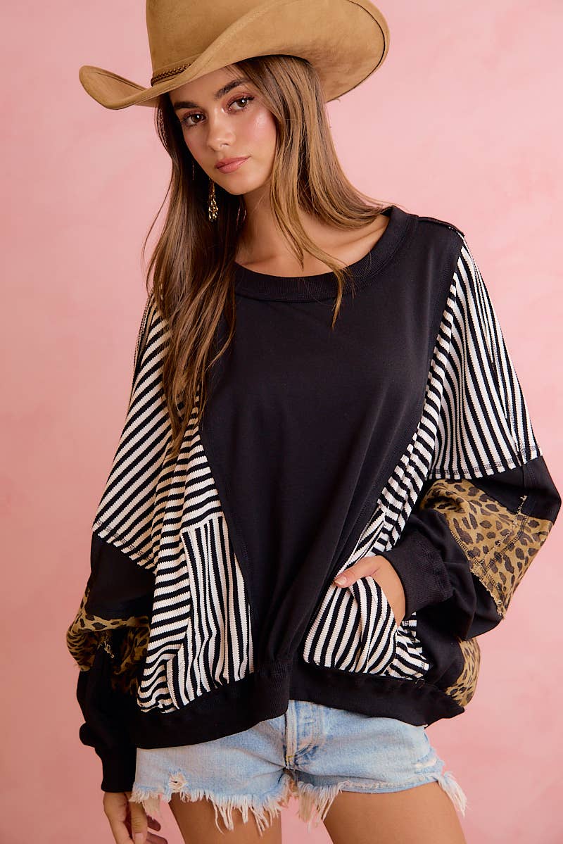 GAMEDAY THEME STRIPE MIX AND MATCH TOP: RED / L