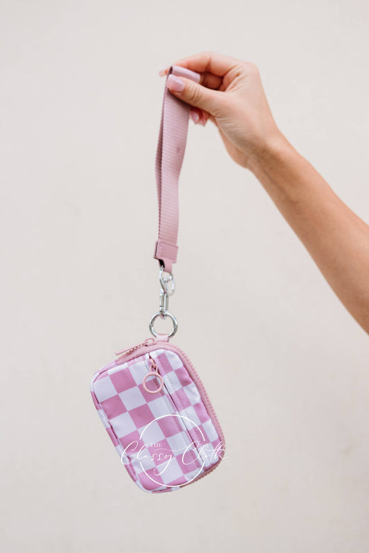 Willow Wristlet Wallet - Mauve Checkered RTS