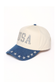 AMERICANA USA Patch Stars Embroidered Brim Two Tone Cap: Light Denim