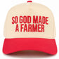 C.C SO GOD MADE A FARMER Letter Two Tone Trucker Hat: Dark Green