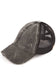 C.C Kids Washed Denim Elastic Band Crossed Pony Cap: Black