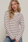 Long Sleeve Round Neck Khaki Stripe Tee