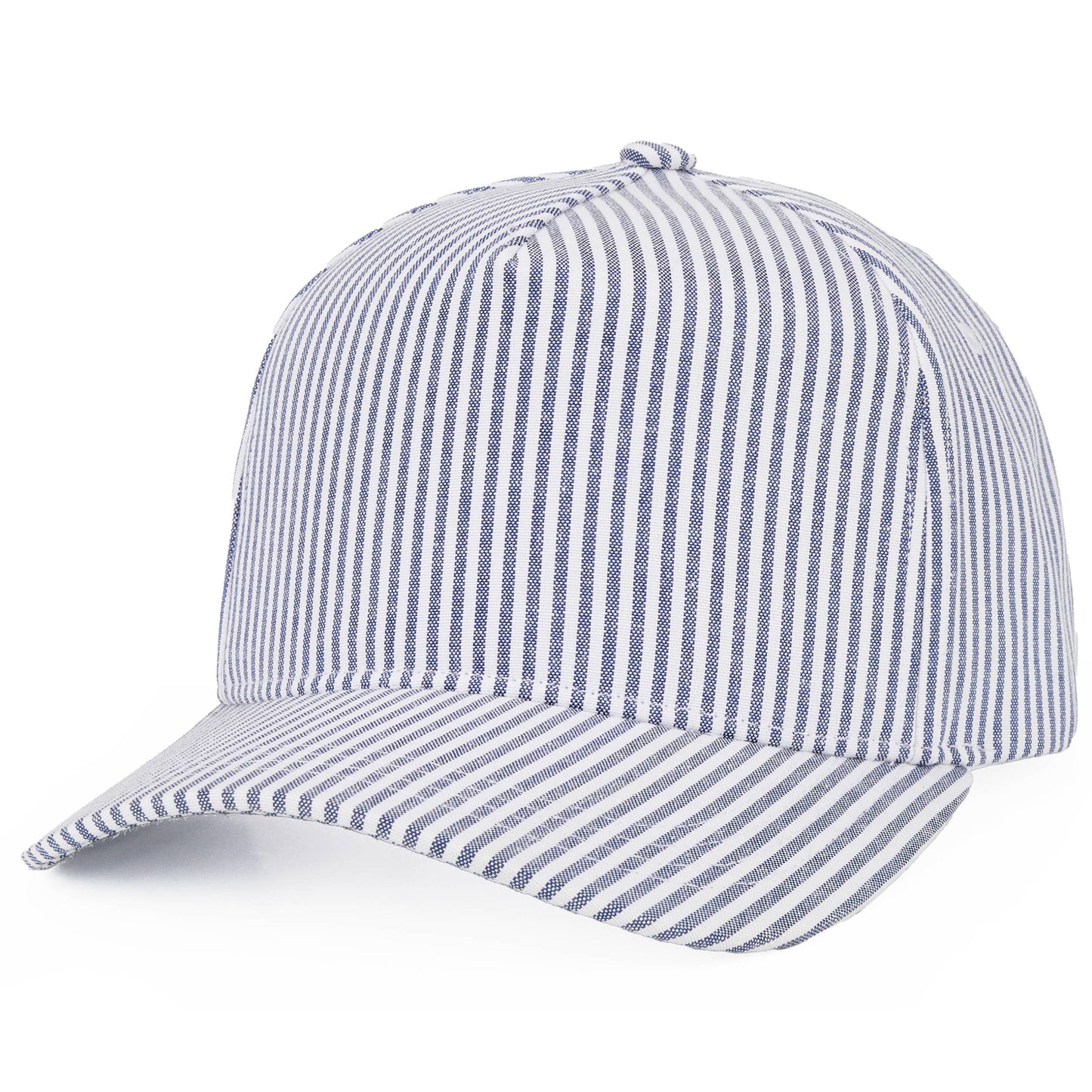 C.C Stripe Pattern Criss-Cross Ponytail Trucker Hat: Red