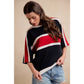 WOMEN GAMEDAY COLORBLOCK TEE: BLACK/RED