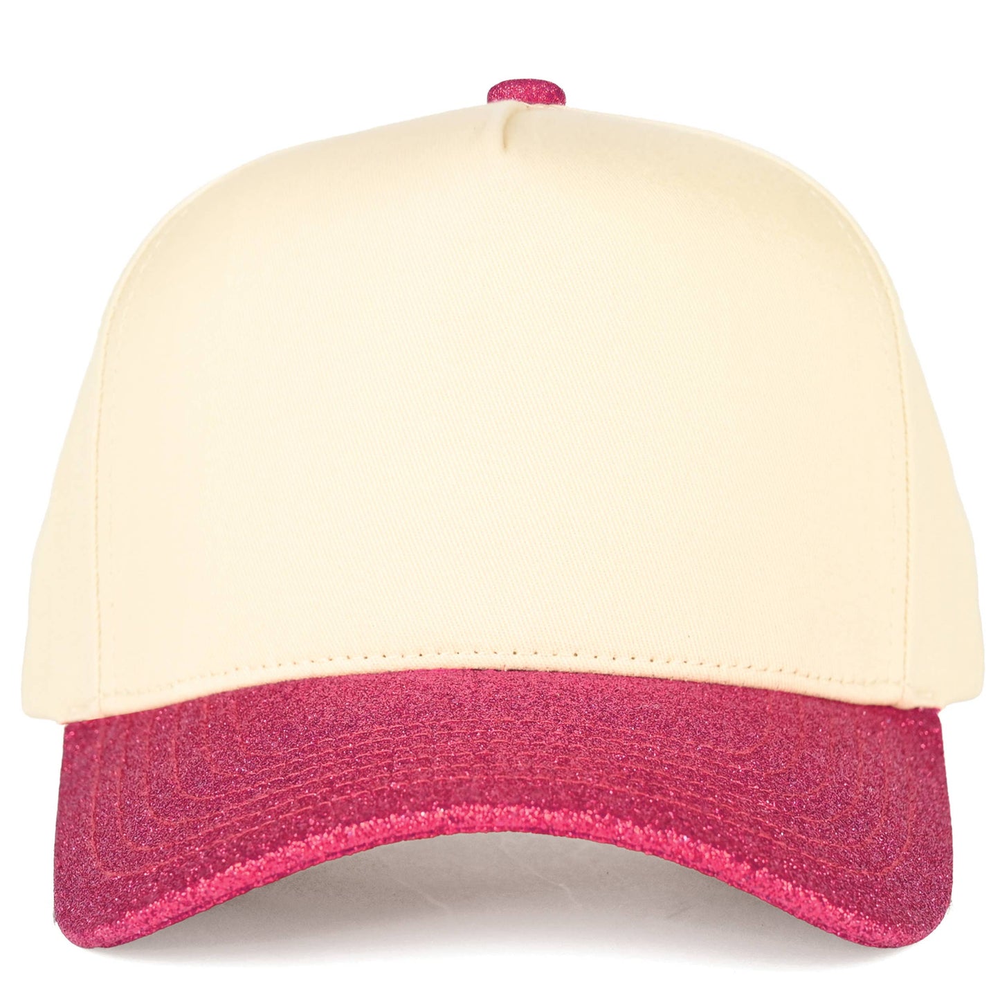C.C Glitter Brim Two Tone Trucker Hat: Black