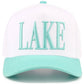 C.C LAKE Letter Embroidered Two Tone Trucker Hat: Turquoise