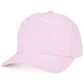 C.C Stripe Pattern Criss-Cross Ponytail Trucker Hat: Red