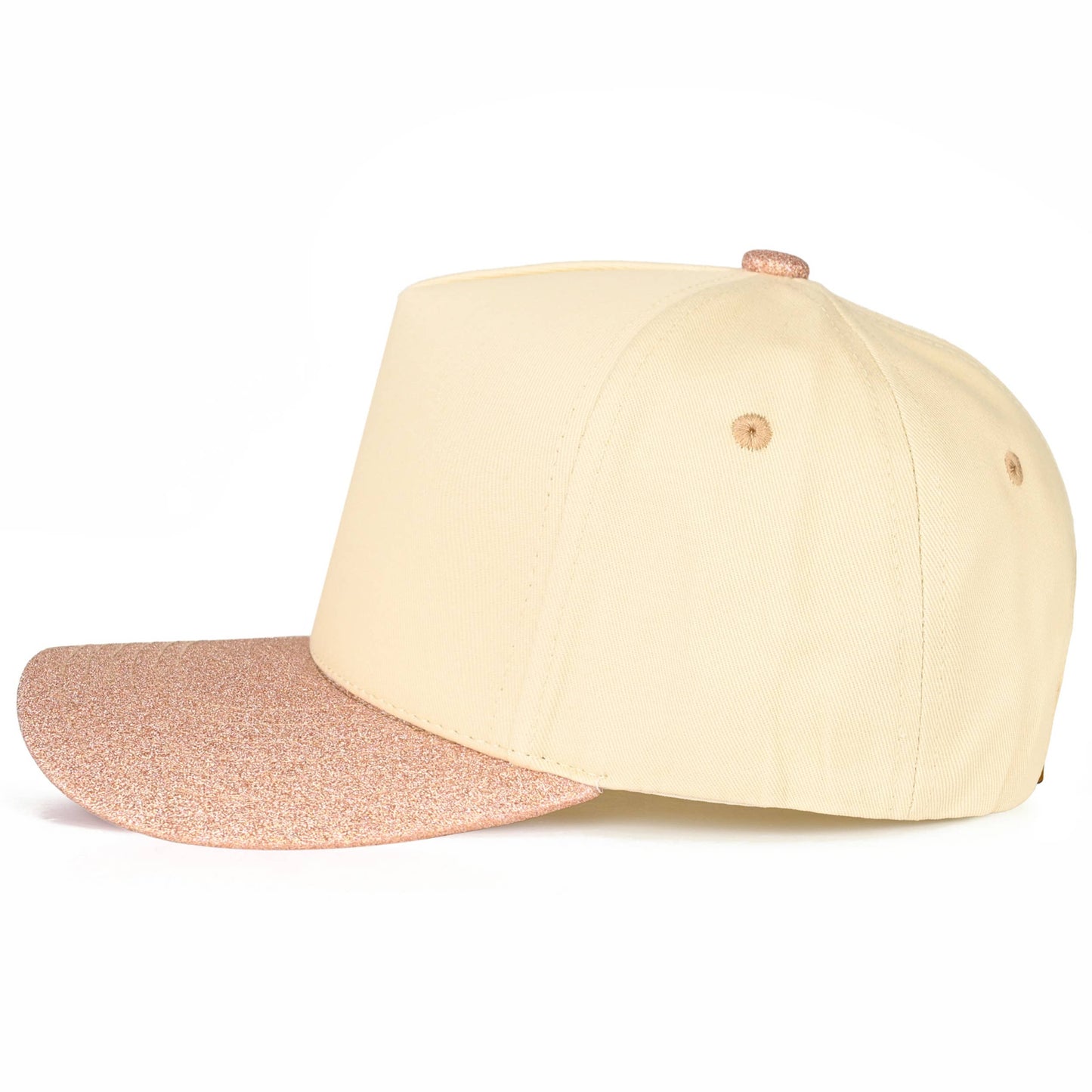 C.C Glitter Brim Two Tone Trucker Hat: Black