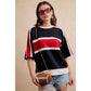 WOMEN GAMEDAY COLORBLOCK TEE: BLACK/RED