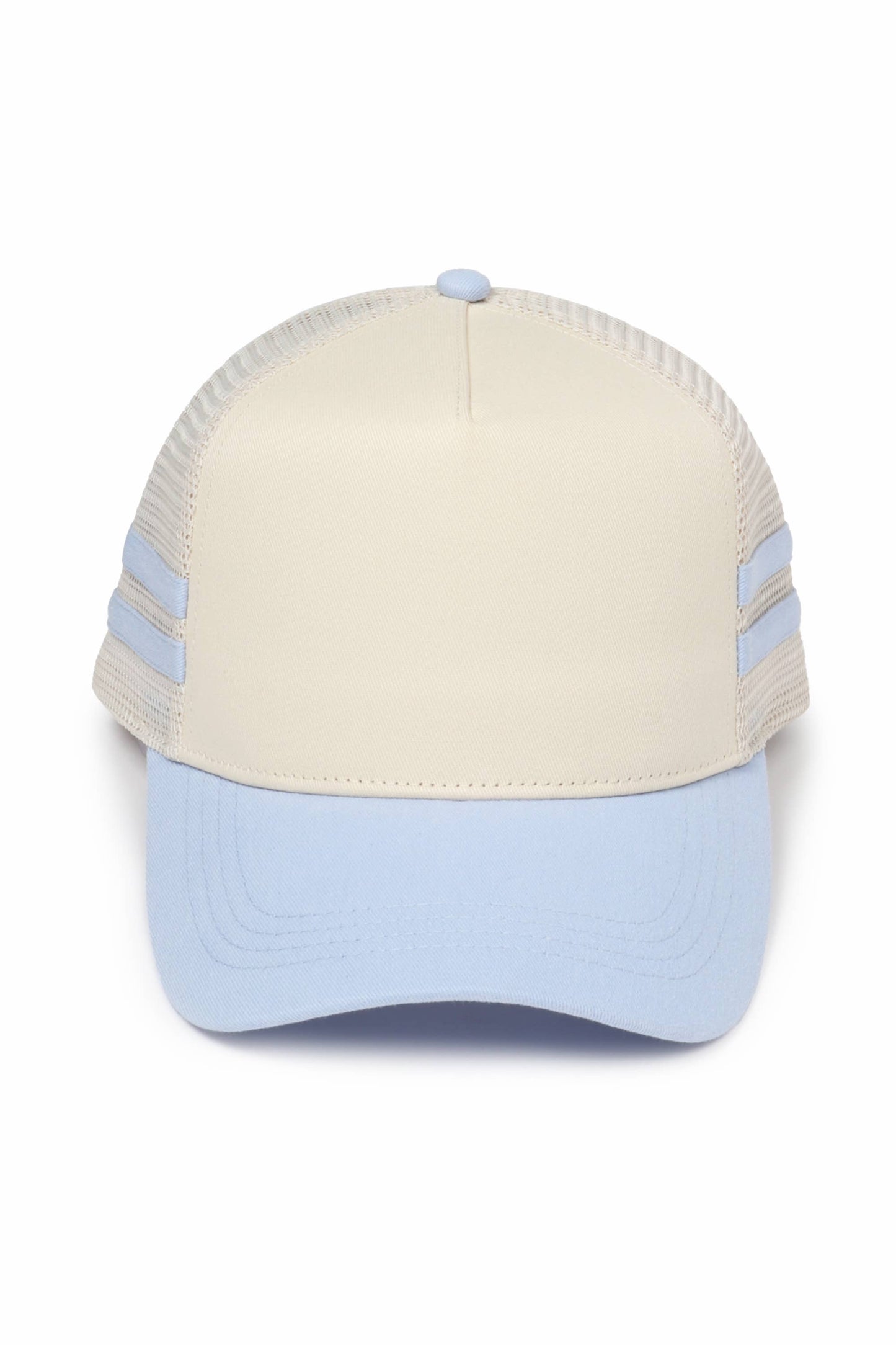 Retro Stripe Mesh Trucker Cap: Black