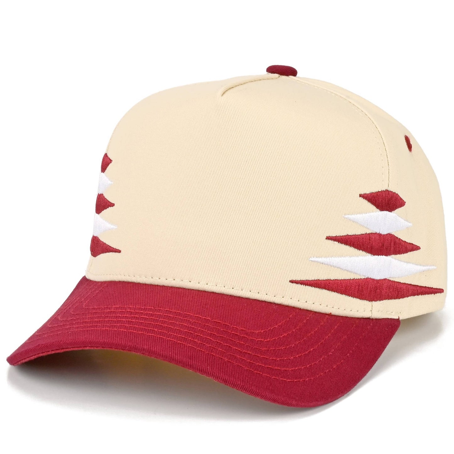 C.C Two Tone Diamond Pattern on Two Tone Trucker Hat: Black/Red