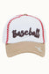 Baseball Stitched Themed Embroidery Baseball Cap: Tan