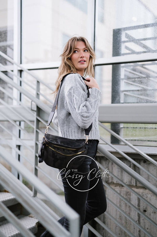 Farah Fanny Pack Shoulder Sling Bag - Black Camo RTS