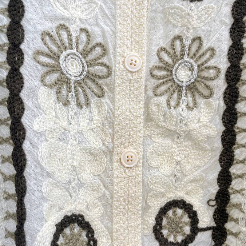 Black Vintage Hollow-Out Crochet Floral Vest