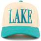 C.C LAKE Letter Embroidered Two Tone Trucker Hat: Mint/White