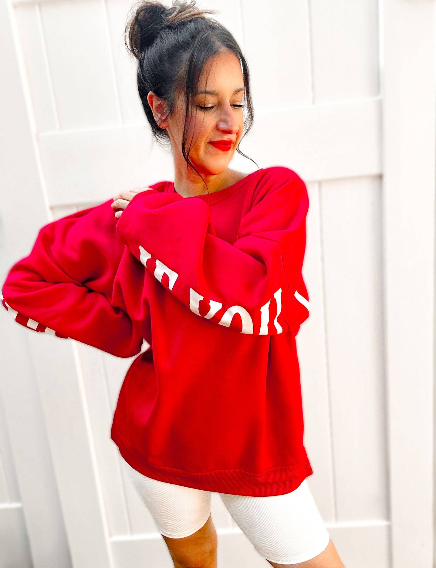 PRE ORDER Santa’s Coming Graphic Scuba Oversized Sweatshirt: L