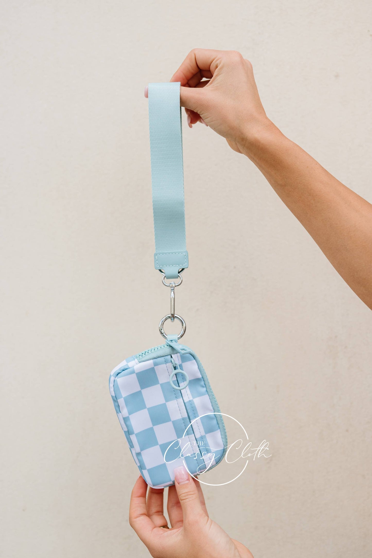 Willow Wristlet Wallet - Aqua Checkered RTS
