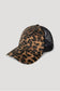 Leopard print baseball cap with mesh back: Black