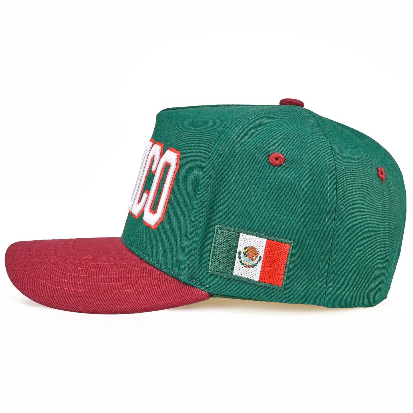 C.C Two-Tone Flag Letter on Two Tone Trucker Hat: Red/Navy