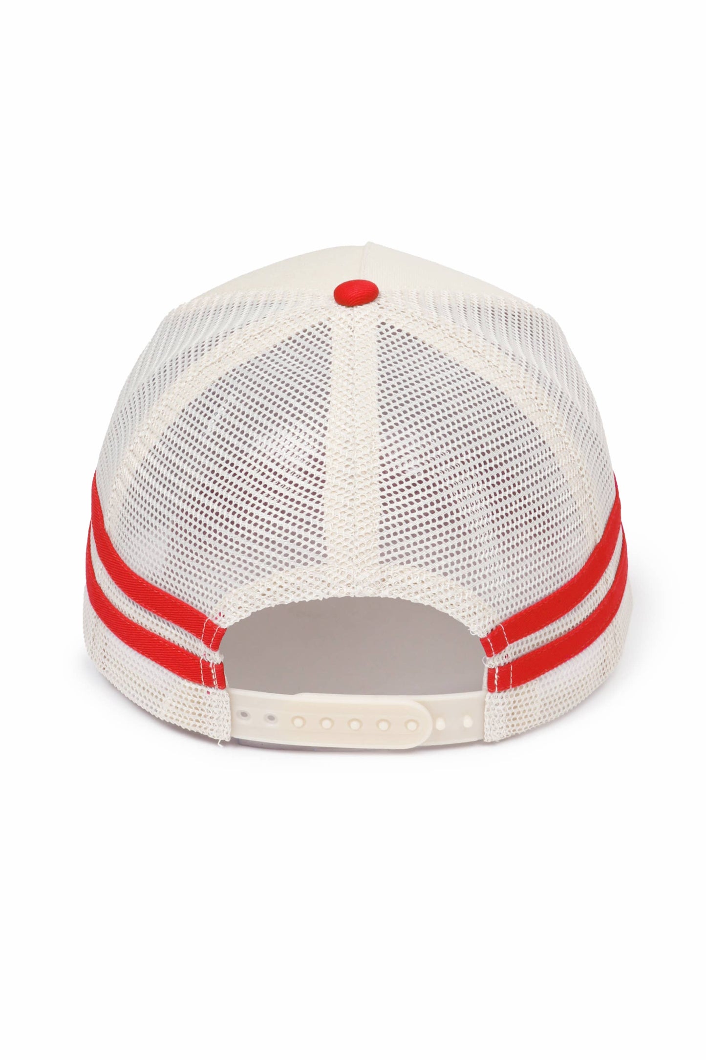 Retro Stripe Mesh Trucker Cap: Black