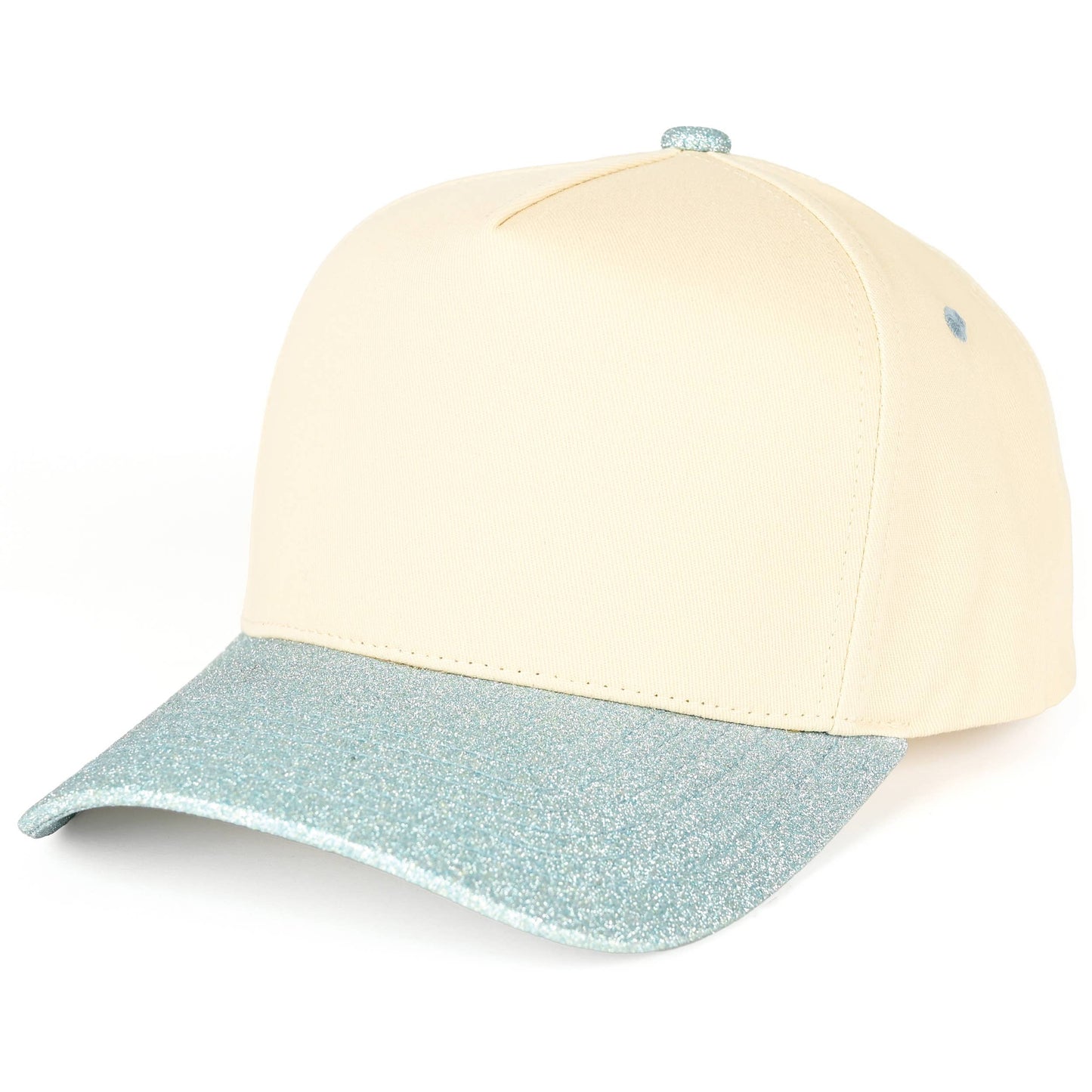 C.C Glitter Brim Two Tone Trucker Hat: Hot Pink