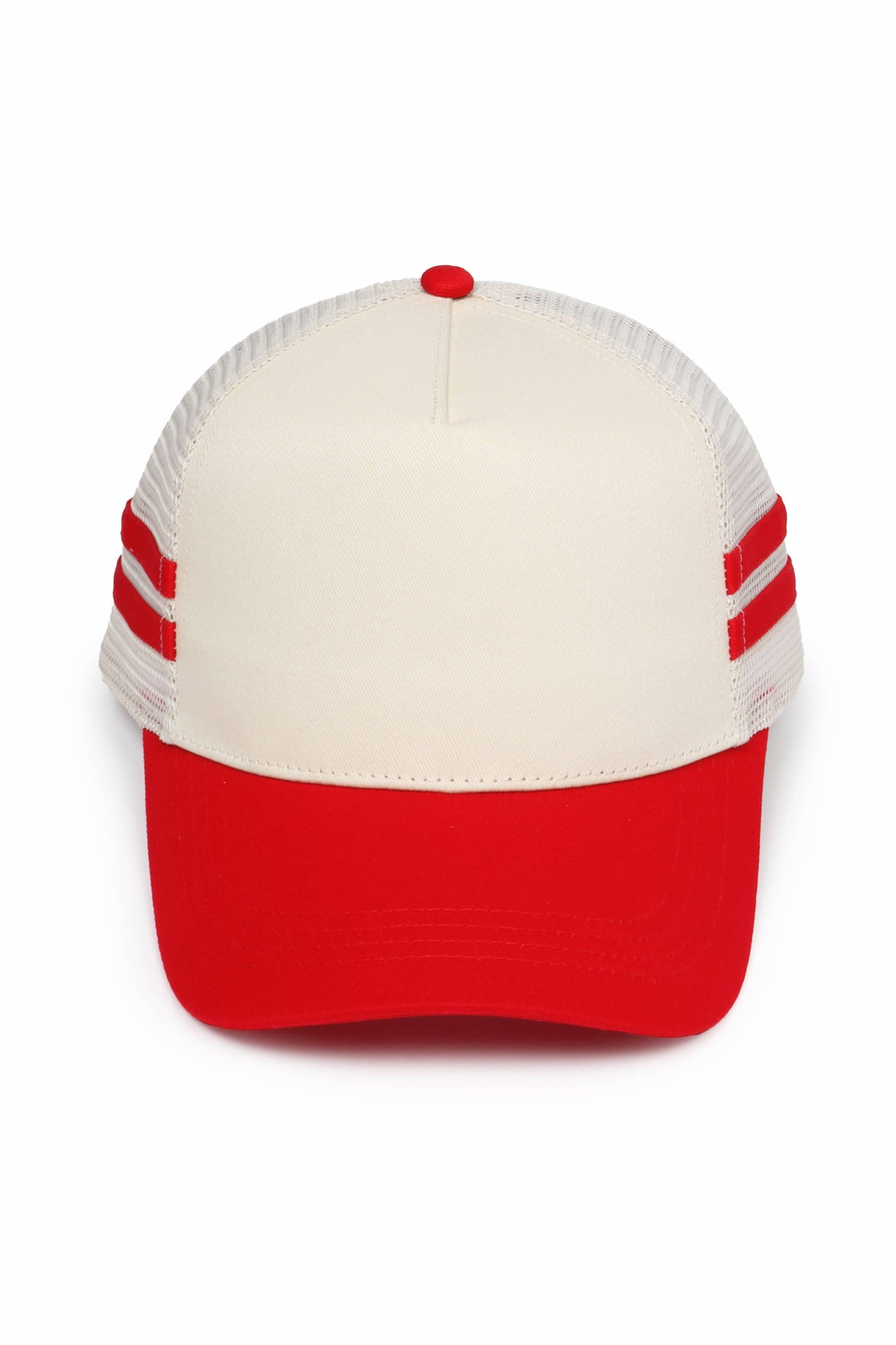 Retro Stripe Mesh Trucker Cap: Black
