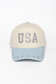 AMERICANA USA Patch Stars Embroidered Brim Two Tone Cap: Light Denim