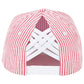 C.C Stripe Pattern Criss-Cross Ponytail Trucker Hat: Red