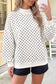 66 Plus Size F/W 26 Polka Dot Mock Neck Sweatshirt (S-4X): White / 2X