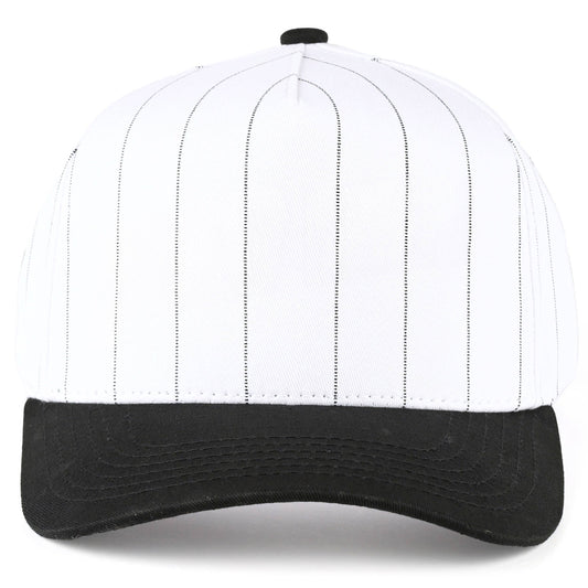C.C Pinstripe Pain Two Tone Trucker Hat Baseball Cap: Black