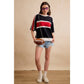 WOMEN GAMEDAY COLORBLOCK TEE: BLACK/RED