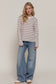 Long Sleeve Round Neck Khaki Stripe Tee