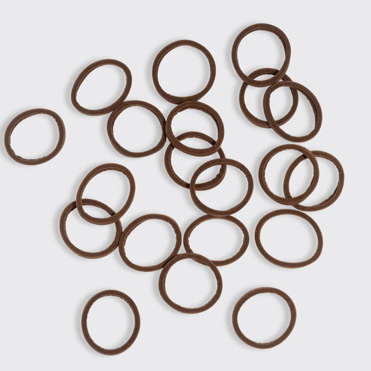 Recycled Fabric Seamless Hair Elastics 20pc Set - Chocolate