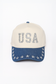 AMERICANA USA Patch Stars Embroidered Brim Two Tone Cap: Light Denim
